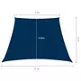 VIDAXL Voile de parasol Tissu Oxford trapeze 3/5x4 m Bleu