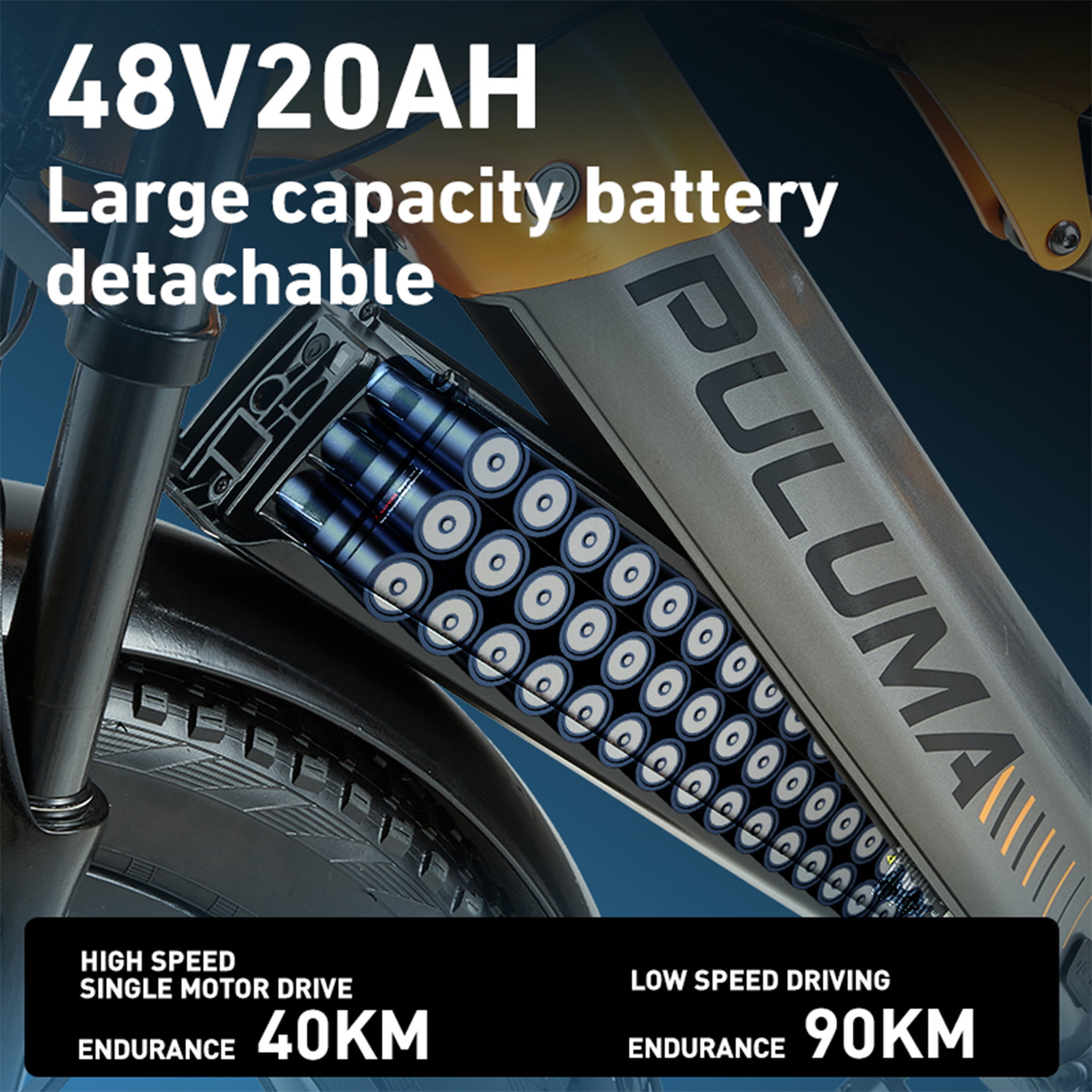 Voir la diapositive 2 : PULUMA Vélo électrique PULUMA PH003, double moteur, batterie 48 V 20 Ah, Fat Bike 26 pouces