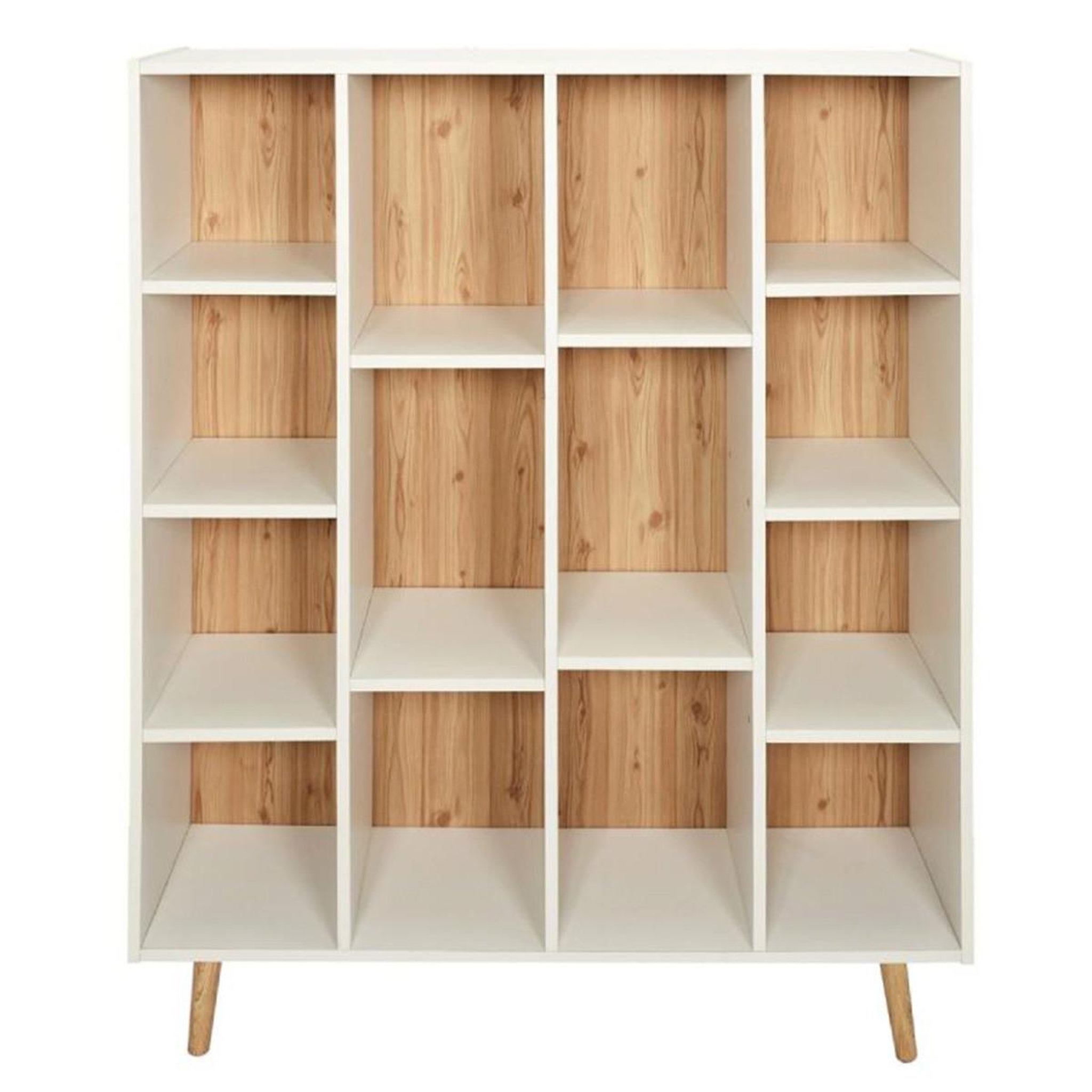 The Home Deco Factory Bibliothèque 14 casiers  suzanne  116cm blanc