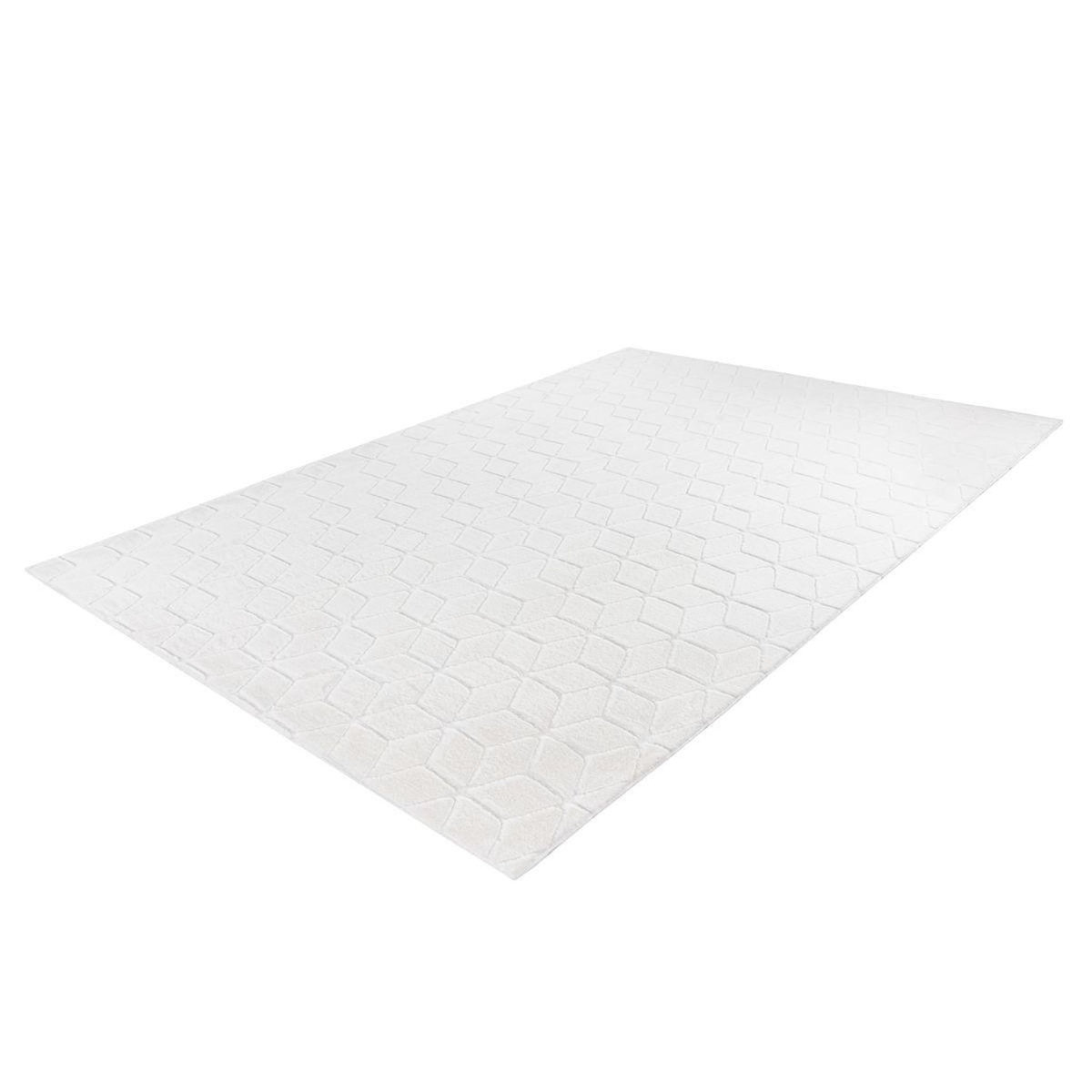 Paris Prix Tapis Shaggy Effet 3D  Vivica  Blanc