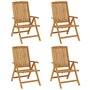 Voir la diapositive 3 : VIDAXL Chaises de jardin inclinables lot de 4 et coussins bois teck
