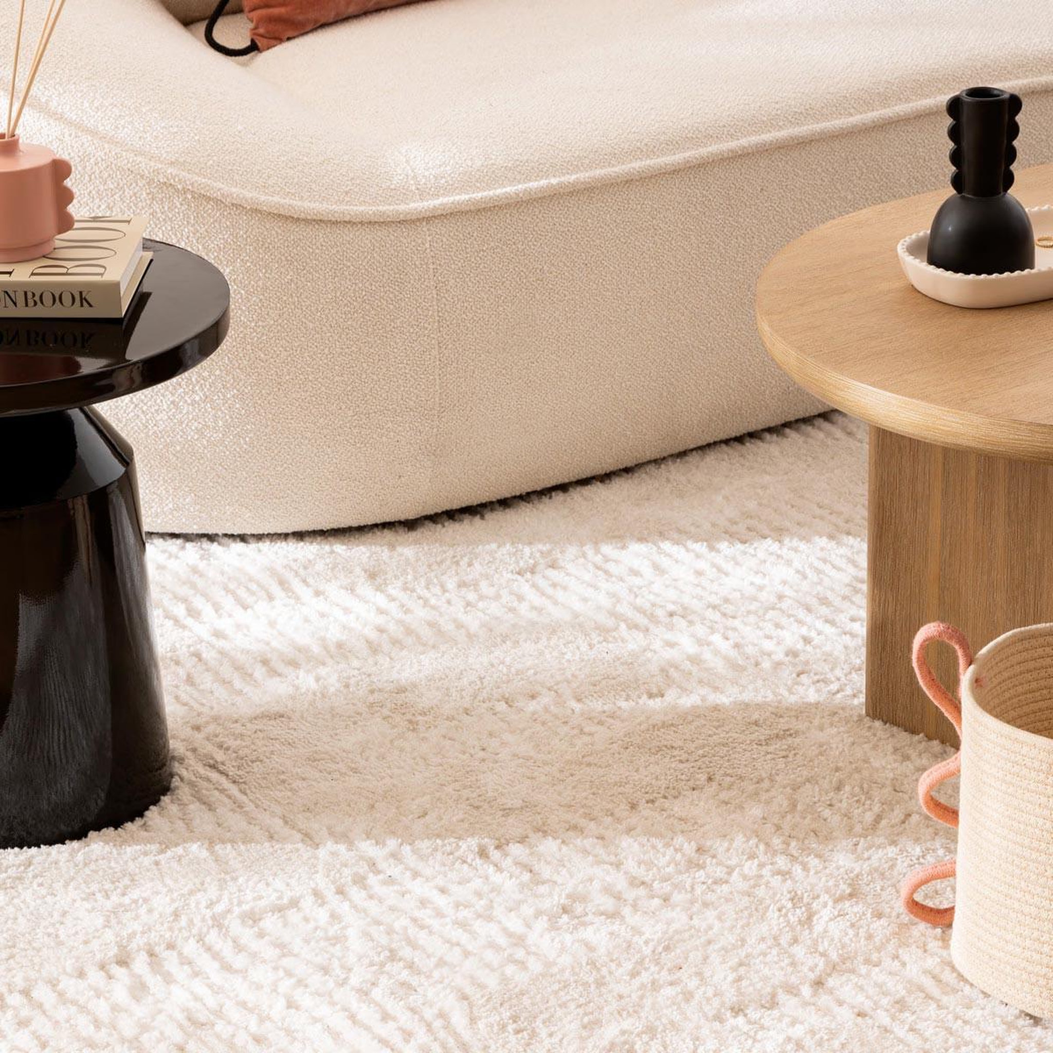 Voir la diapositive 3 : ATMOSPHERA Tapis berbère  wavy bliss  150x200cm ivoire