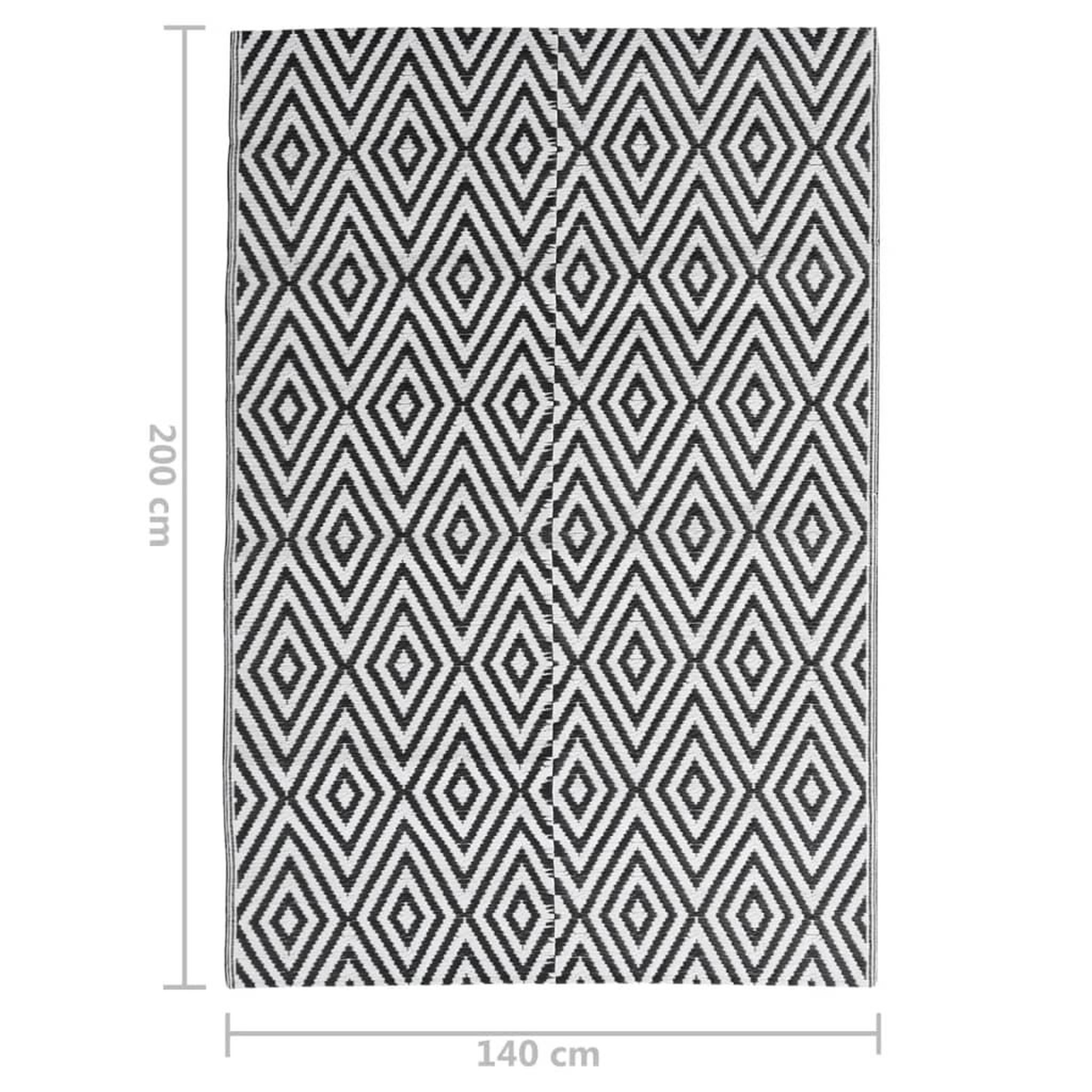 Voir la diapositive 6 : VIDAXL Tapis d'exterieur ARAKIL Noir 140x200 cm PP