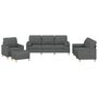 Voir la diapositive 2 : VIDAXL Ensemble de canapes 4 pcs coussins gris fonce tissu