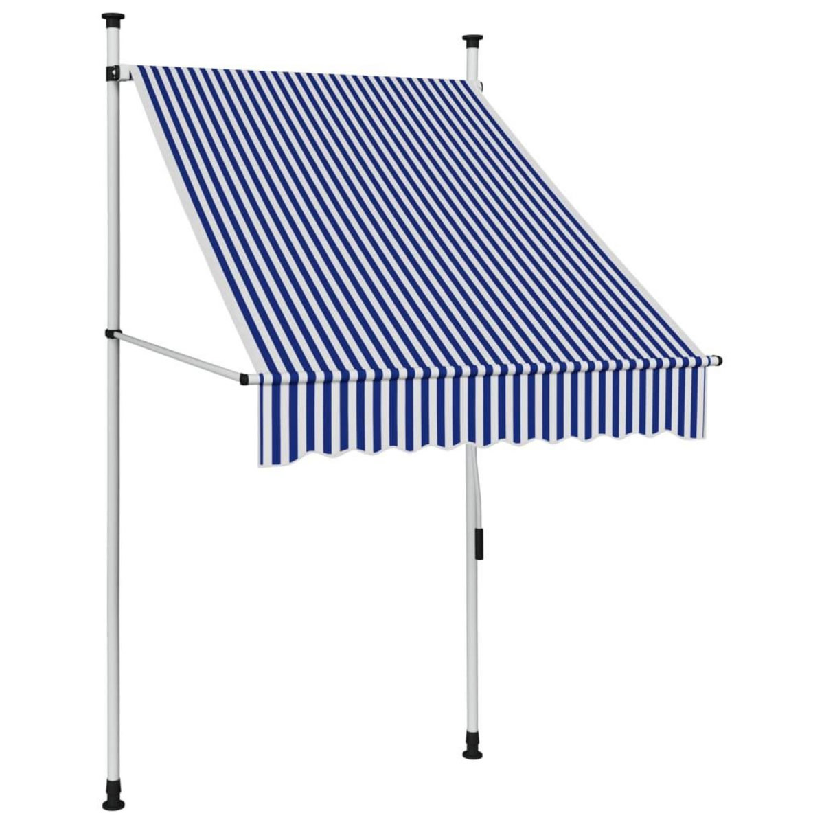 VIDAXL Auvent retractable manuel 100 cm Rayures bleues et blanches