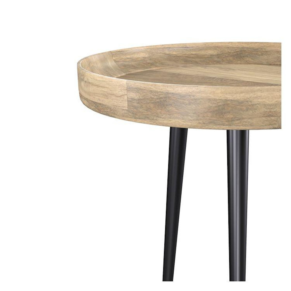 Rendez vous déco Table d'appoint ronde en bois de manguier foncé D40 cm - Palak