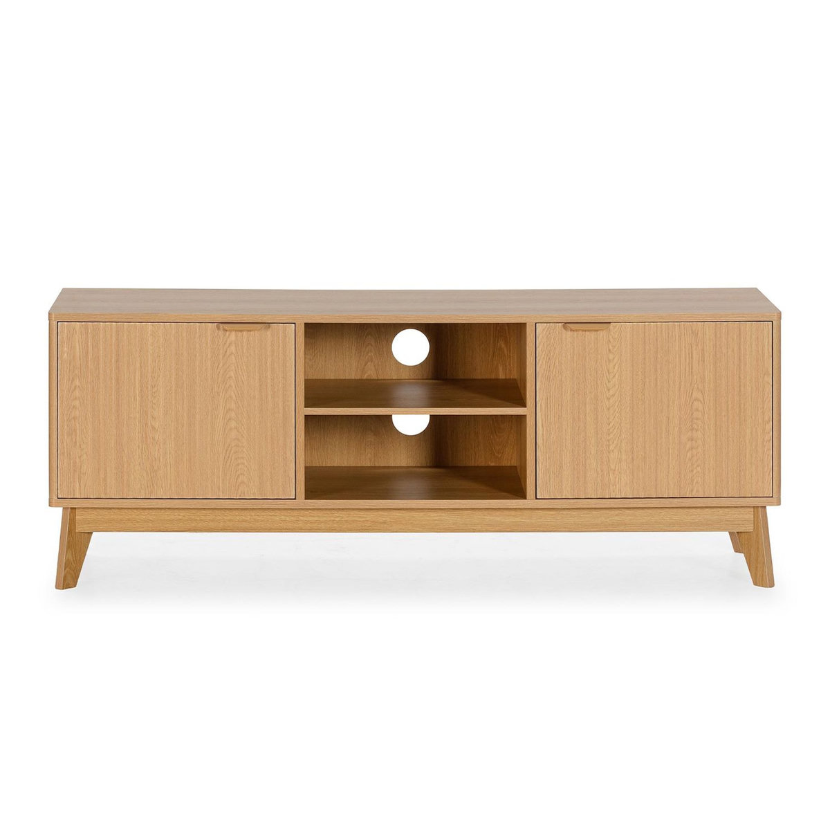 VS VENTA-STOCK Meuble Tv Oporto 2 portes 2 étagères effet Chêne