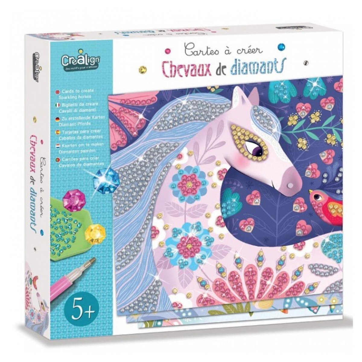 CREALIGN Coffret cartes a creer - Chevaux dediamants