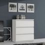 Voir la diapositive 2 : MARKET24 Commode CHELSEA 3 Tiroirs - Couleur blanc mat - L 77,2 x P 42 x H 79,9 cm