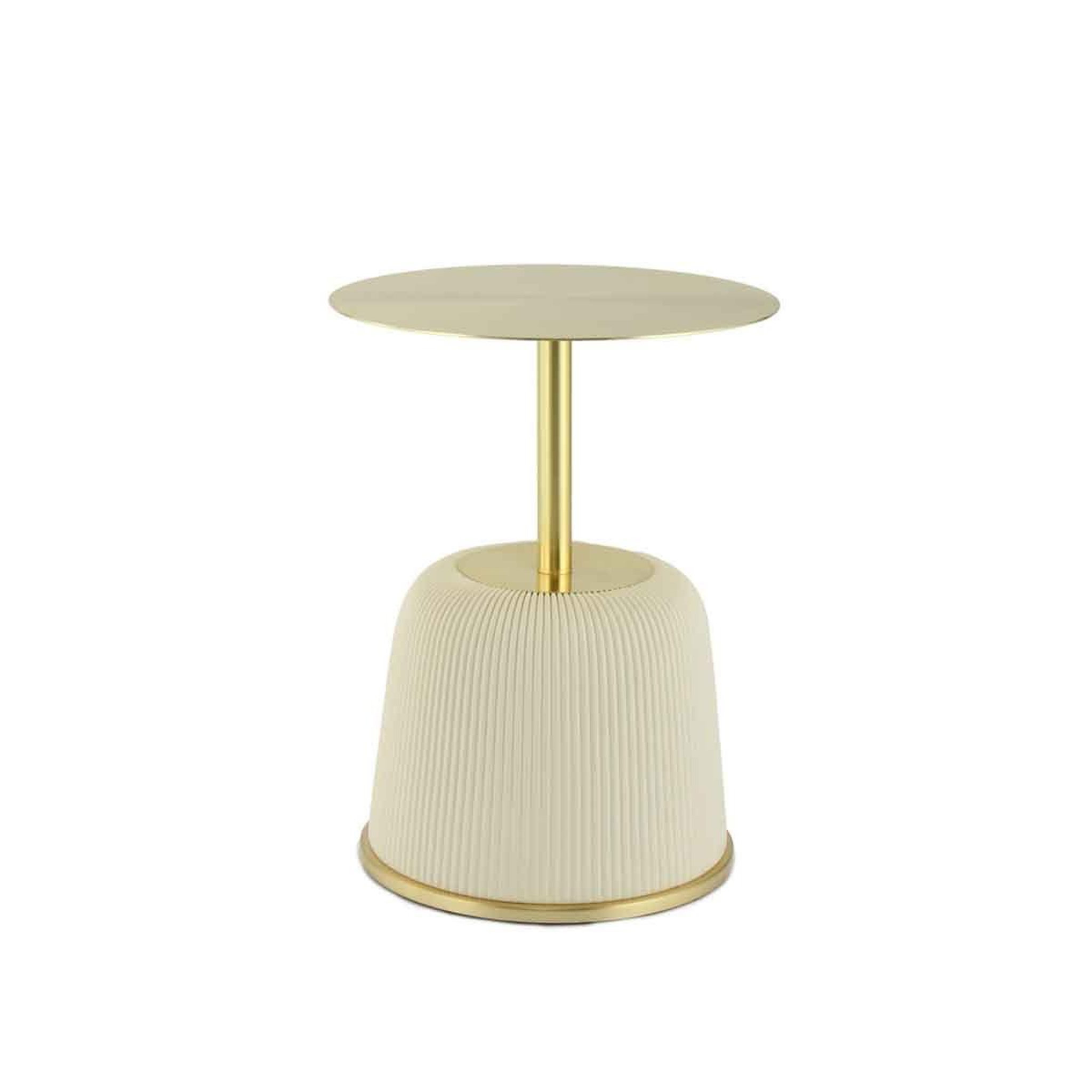 Voir la diapositive 2 : Paris Prix Table d'appoint design  jokai  60cm crème & or