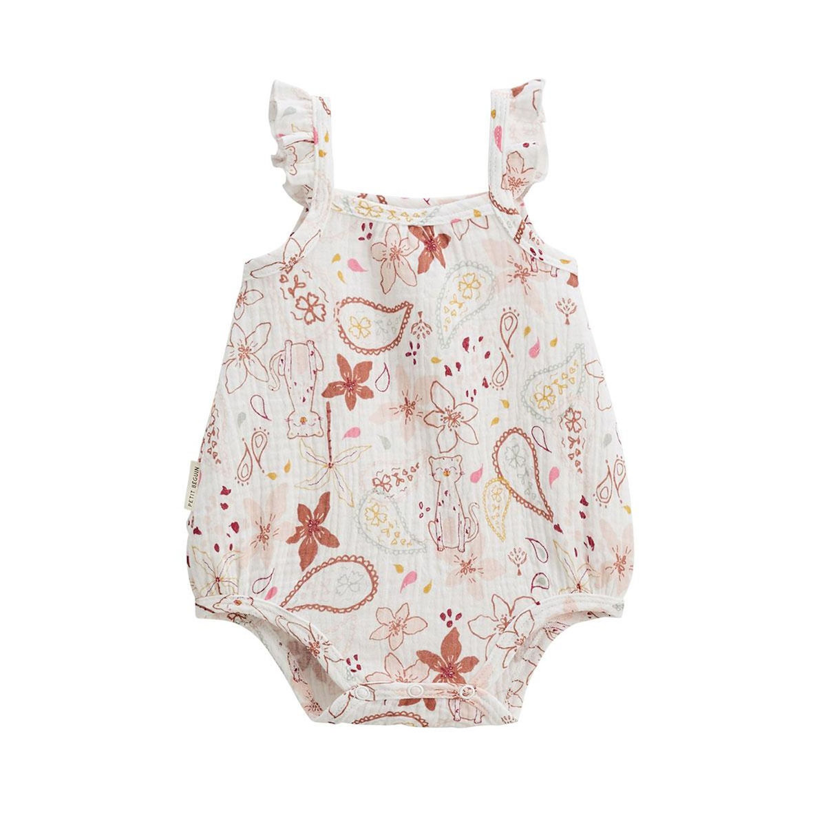 Petit Béguin Lot de 2 barboteuses bloomer bébé en gaze de coton Arizona