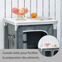 Voir la diapositive 3 : OUTSUNNY Cuisine de camping - armoire de camping - plan de travail, nombreux rangements, sac transport inclus - armature alu. Oxford gris