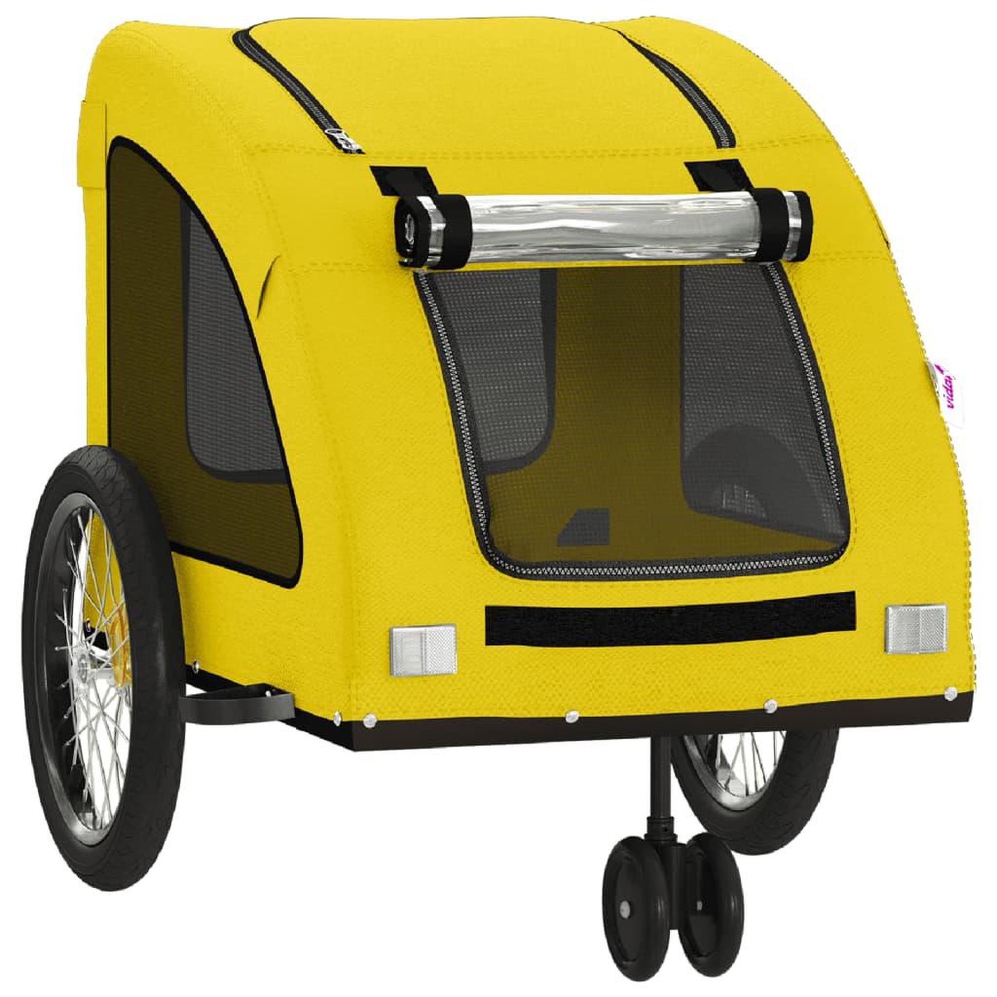 Voir la diapositive 5 : VIDAXL Remorque de velo pour animaux de compagnie jaune