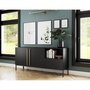 Voir la diapositive 2 : BEST MOBILIER Felicia - buffet bas - noir - 2 portes, 1 tiroir et 1 niche - 180 cm