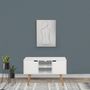 Voir la diapositive 2 : CONCEPT USINE Buffet scandinave blanc avec 2 placards LOKKA
