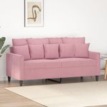 VIDAXL Canape a 2 places Rose 140 cm Velours