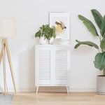 VIDAXL Portes d armoire à persiennes 2 pcs blanc 69x29,5 cm