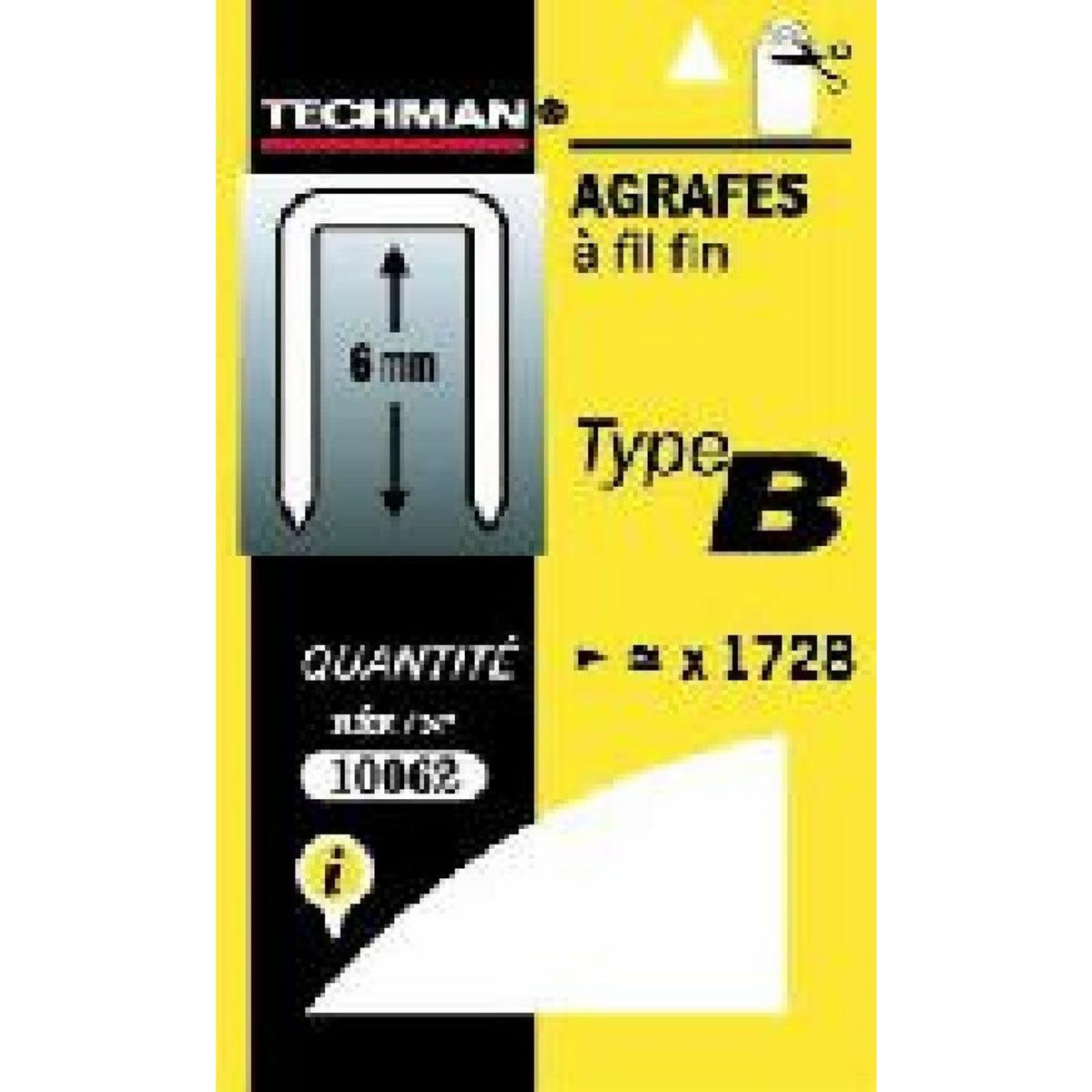 TECHMAN Agrafes 10 mm - type B