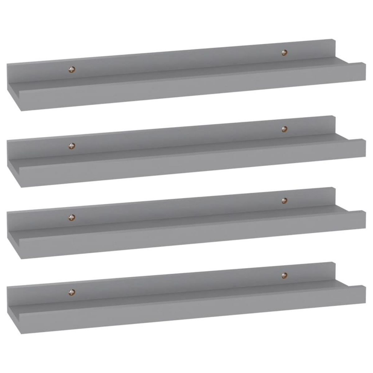 VIDAXL Etageres murales 4 pcs Gris 40x9x3 cm