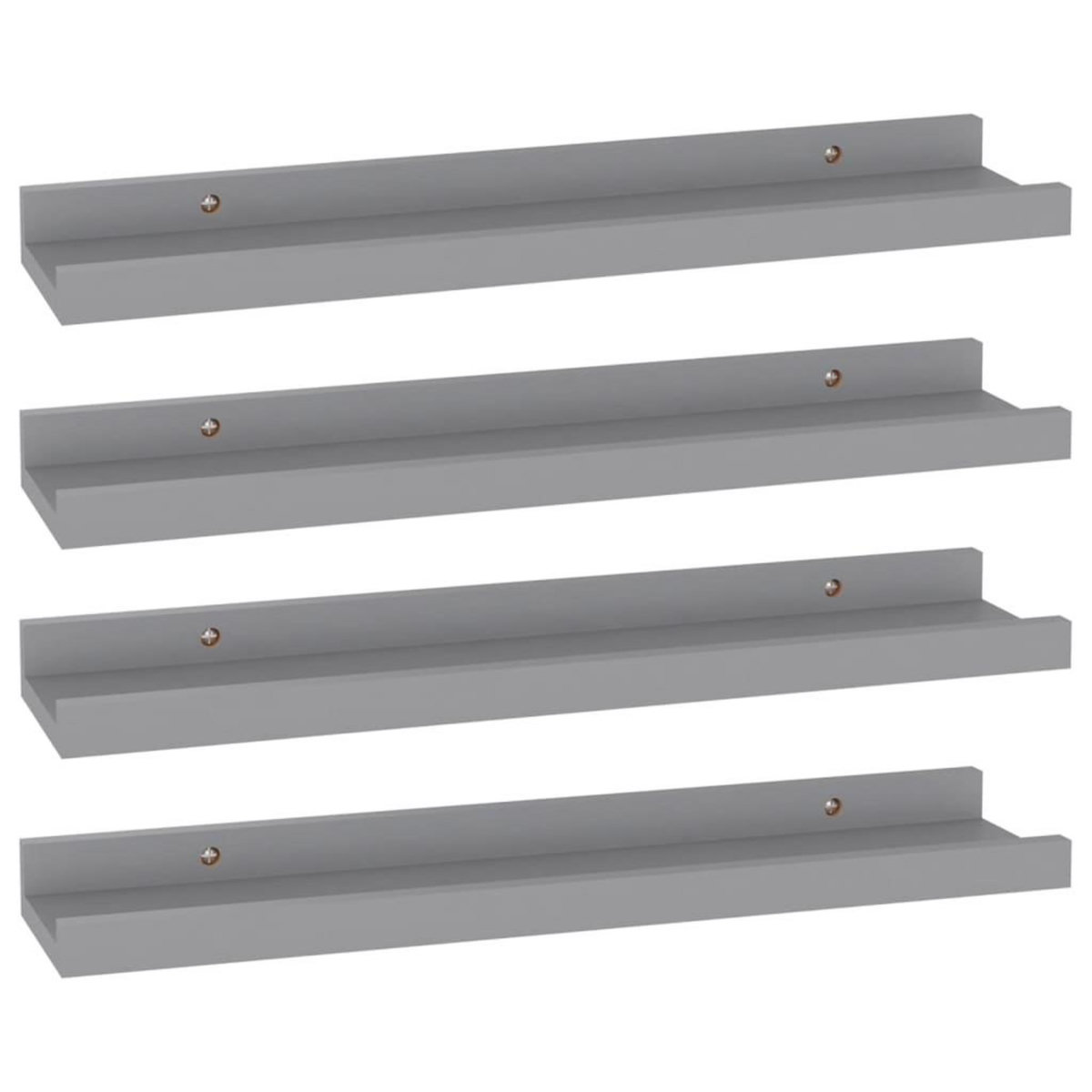 VIDAXL Etageres murales 4 pcs Gris 40x9x3 cm