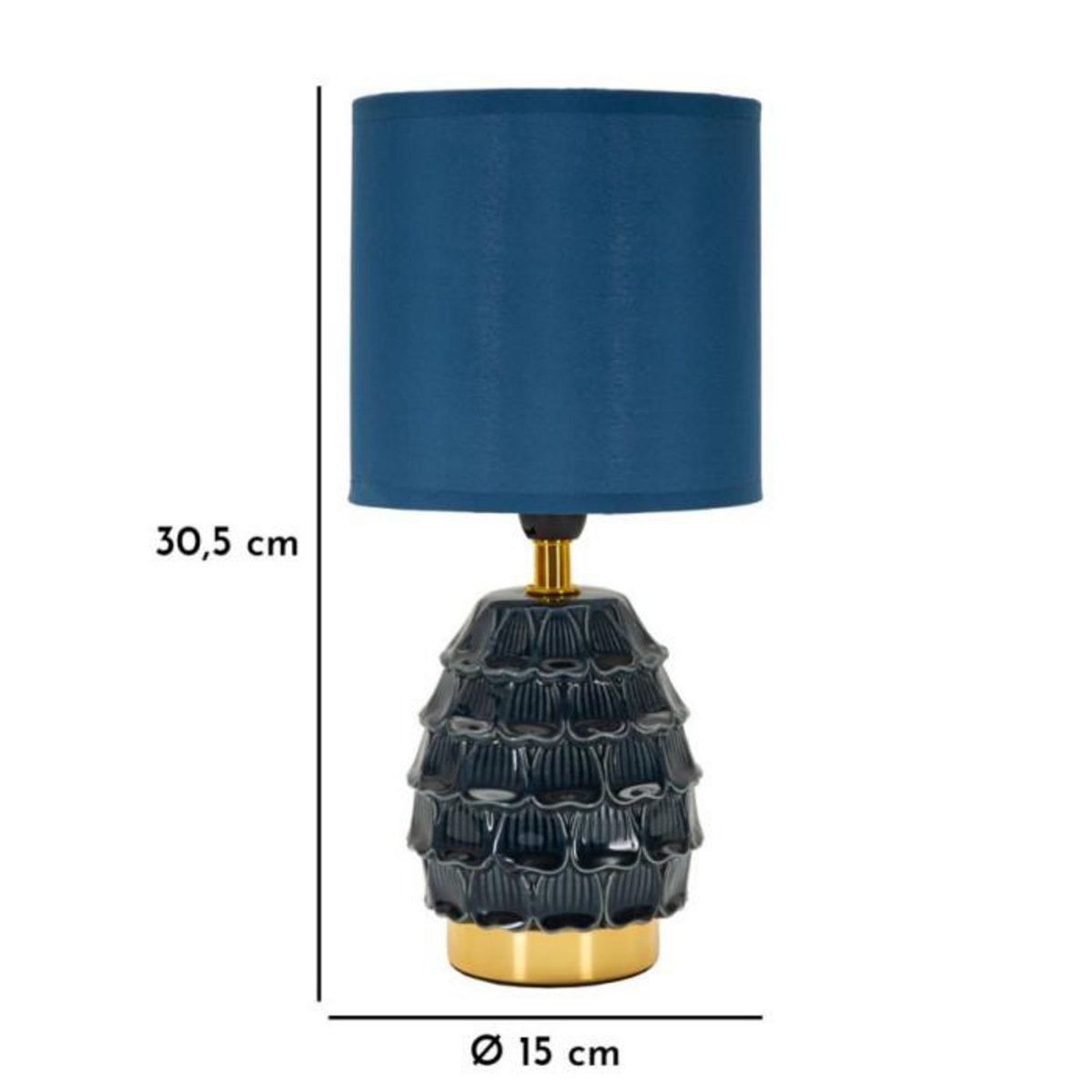 Paris Prix Lampe à Poser en Céramique  Pigny  30cm Bleu
