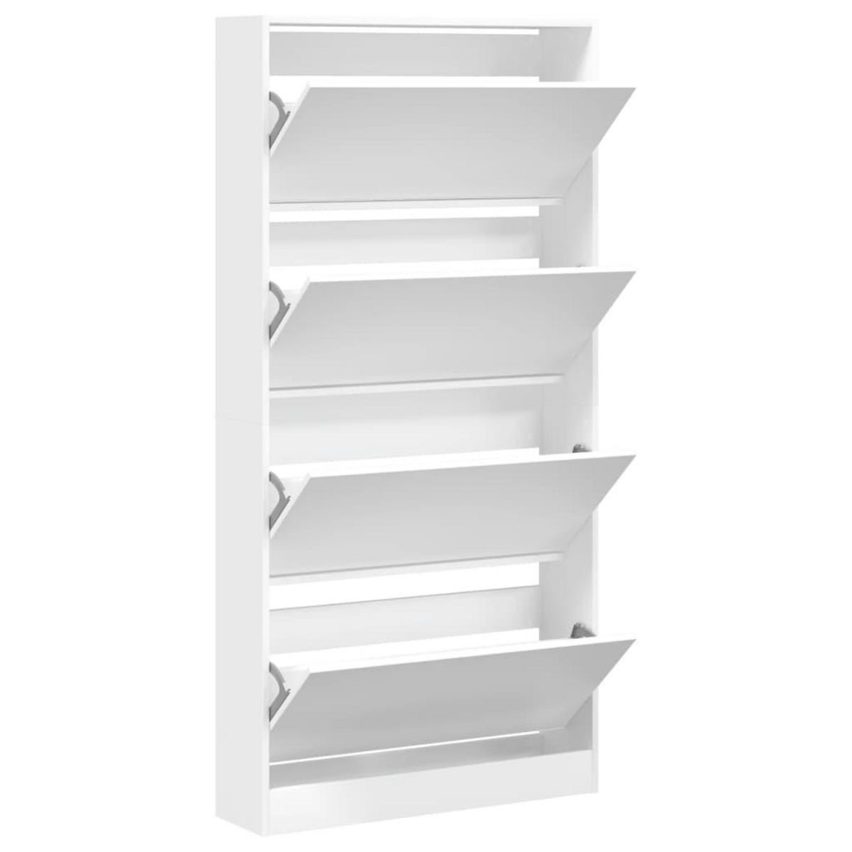 VIDAXL Armoire a chaussures 4 tiroirs rabattables blanc 80x21x163,5 cm