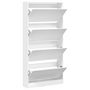 Voir la diapositive 5 : VIDAXL Armoire a chaussures 4 tiroirs rabattables blanc 80x21x163,5 cm