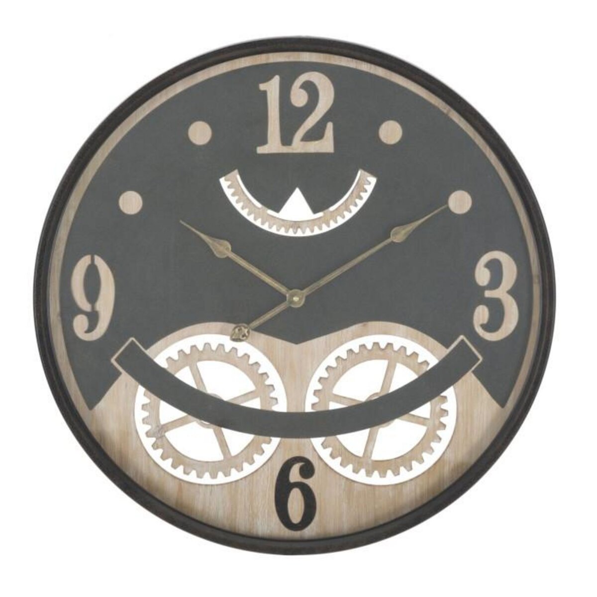 Paris Prix Horloge Murale en Verre  XXX  67cm Noir & Marron