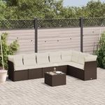 VIDAXL Salon de jardin 8 pcs avec coussins marron resine tressee