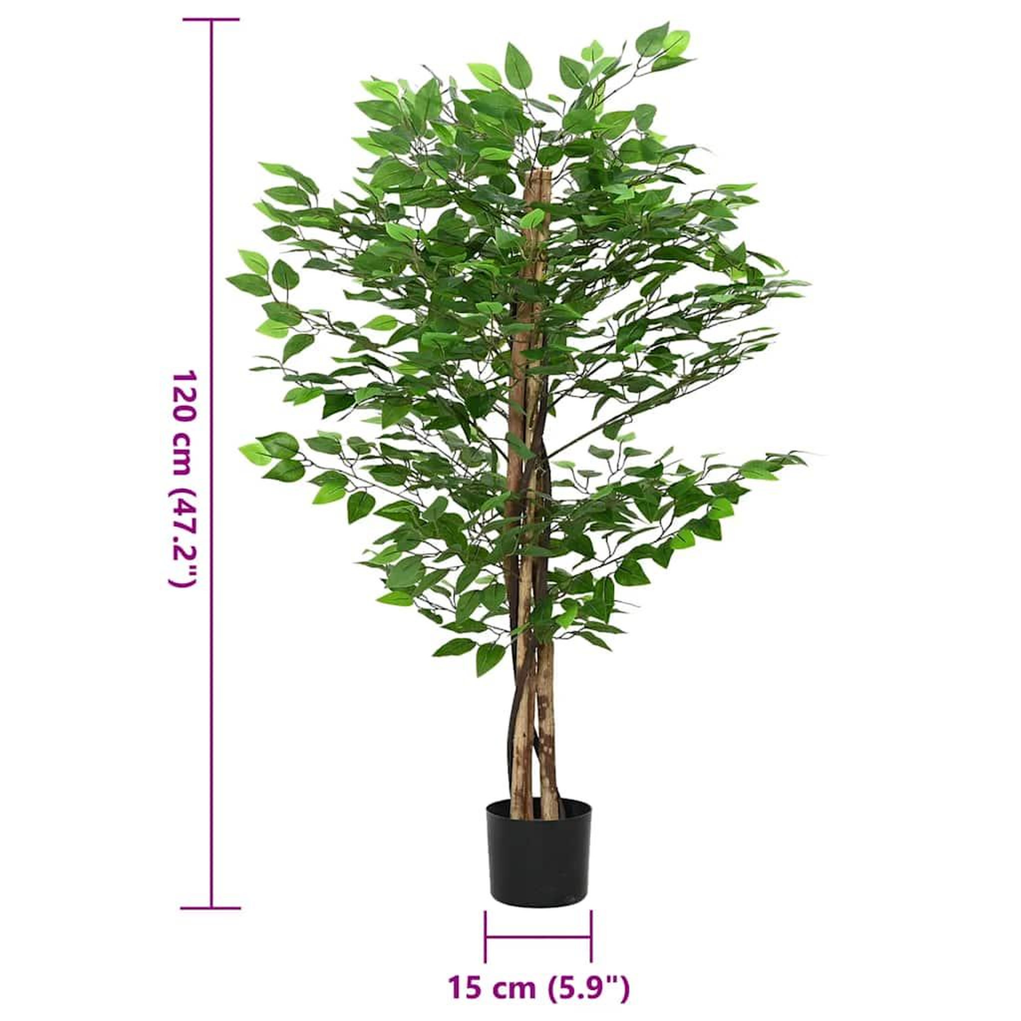 Voir la diapositive 5 : VIDAXL Plante artificielle ficus 788 feuilles 120 cm vert