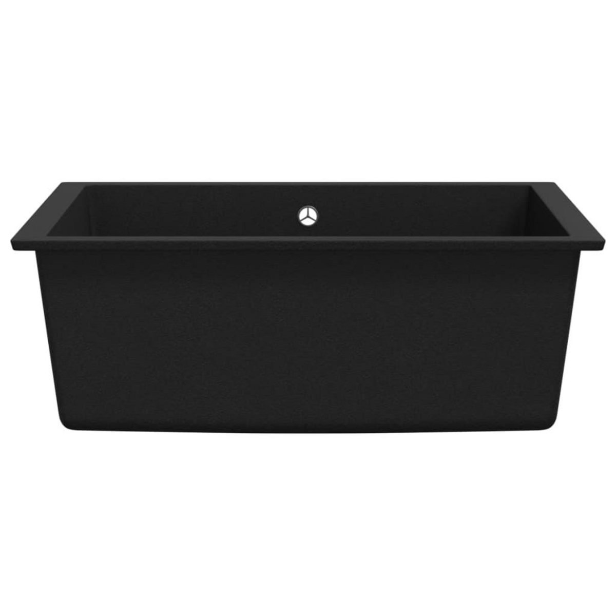 VIDAXL Evier de cuisine avec trou de trop-plein Noir Granit