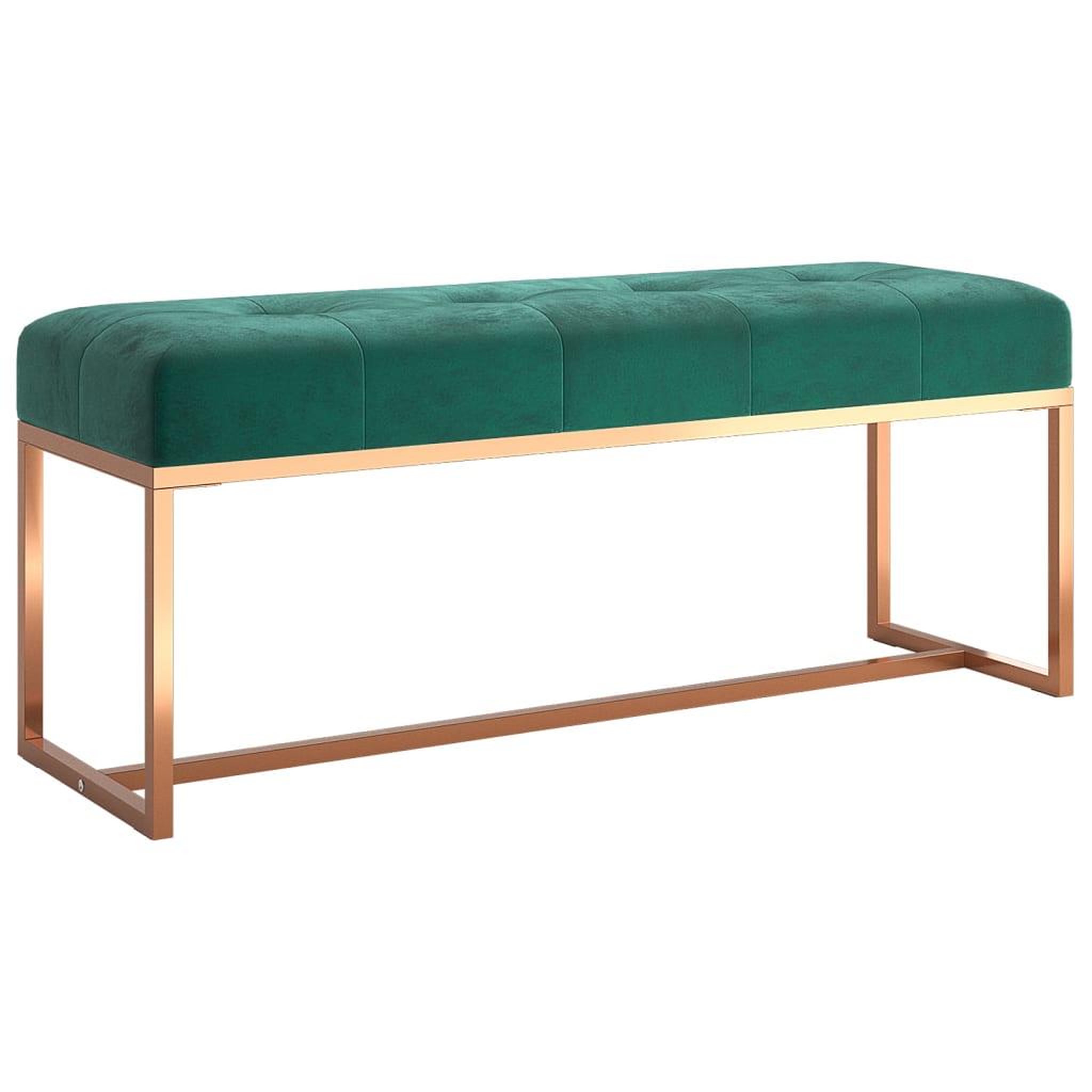 Voir la diapositive 2 : VIDAXL Banc Vert fonce 110x36x45 cm Velours