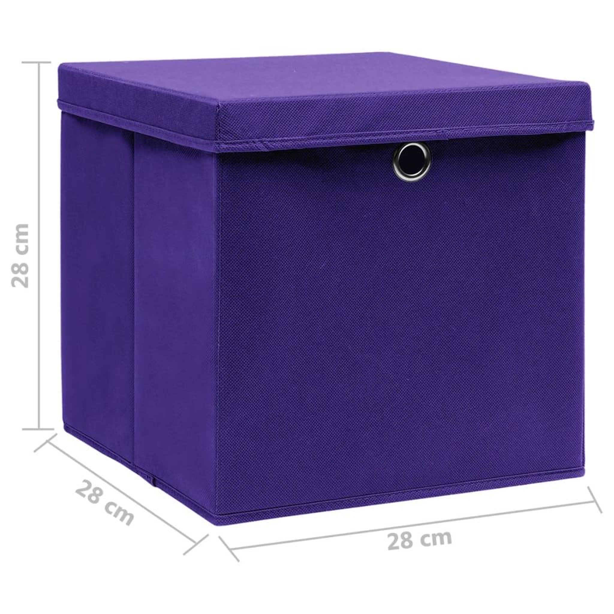Voir la diapositive 6 : VIDAXL Boîtes de rangement avec couvercles 10 pcs 28x28x28 cm Violet