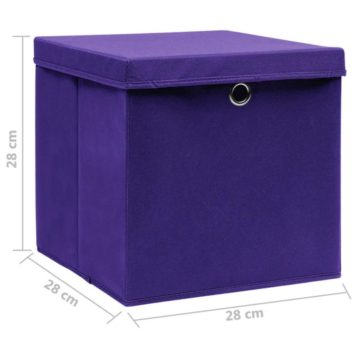 VIDAXL Boîtes de rangement avec couvercles 10 pcs 28x28x28 cm Violet