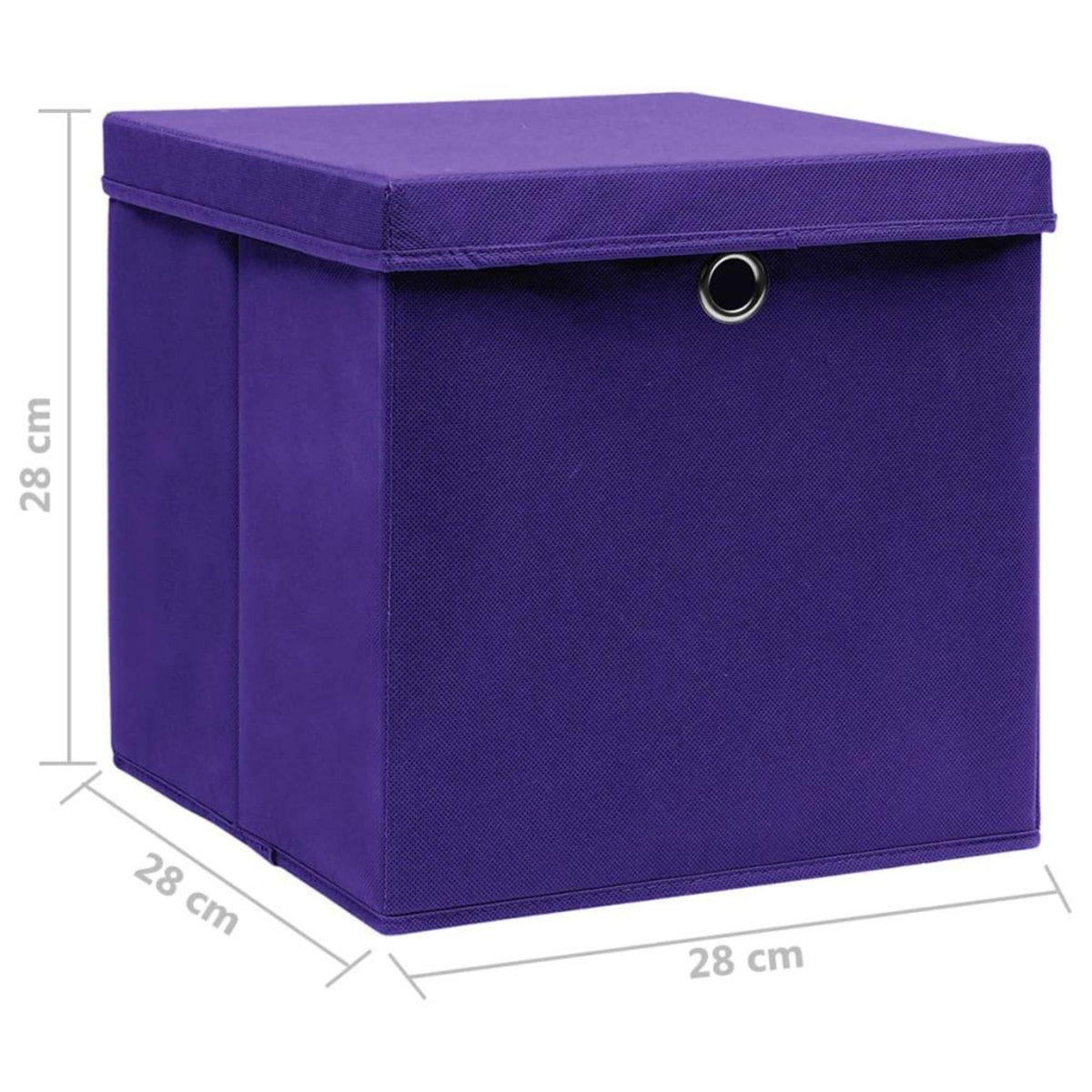 VIDAXL Boîtes de rangement avec couvercles 10 pcs 28x28x28 cm Violet