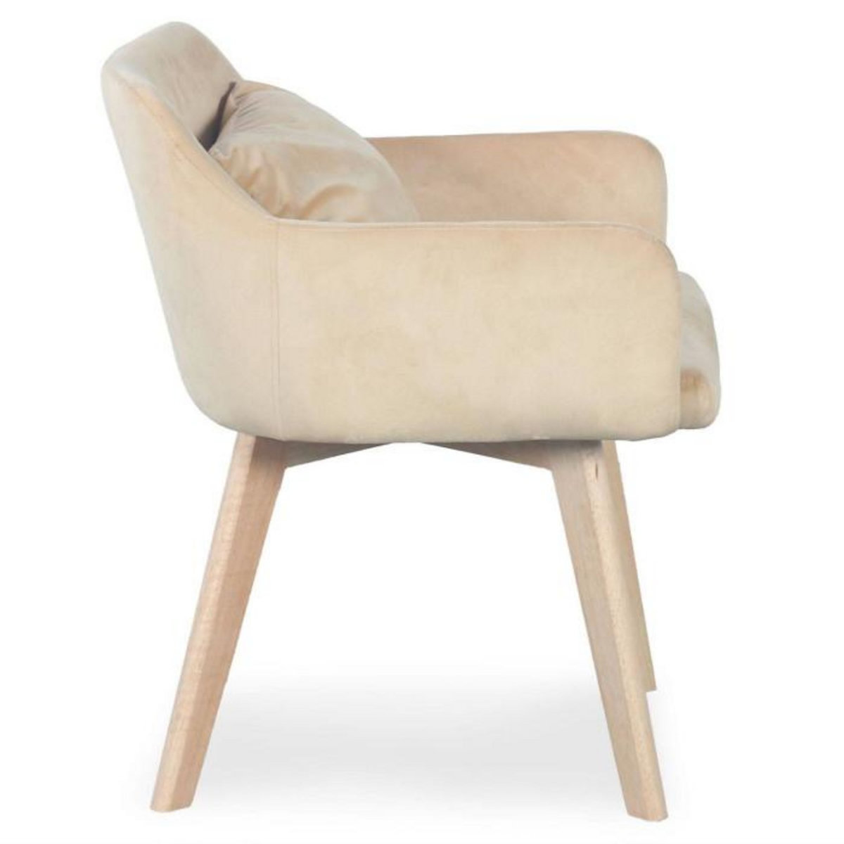 Paris Prix Fauteuil Scandinave Velours  Scanda  70cm Beige