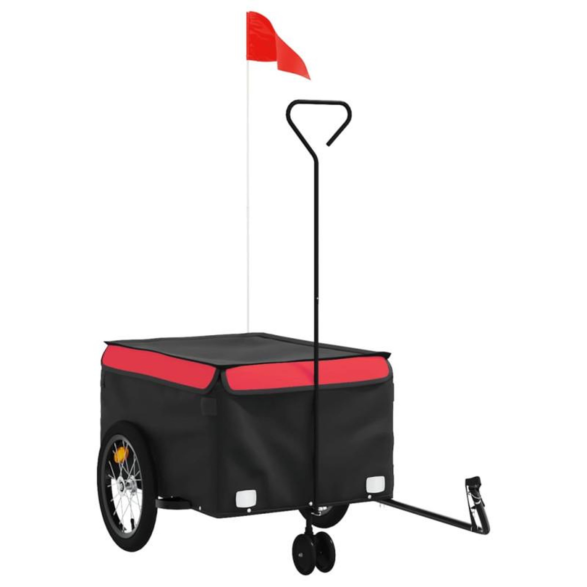 Voir la diapositive 2 : VIDAXL Remorque de vélo noir et rouge 45 kg fer