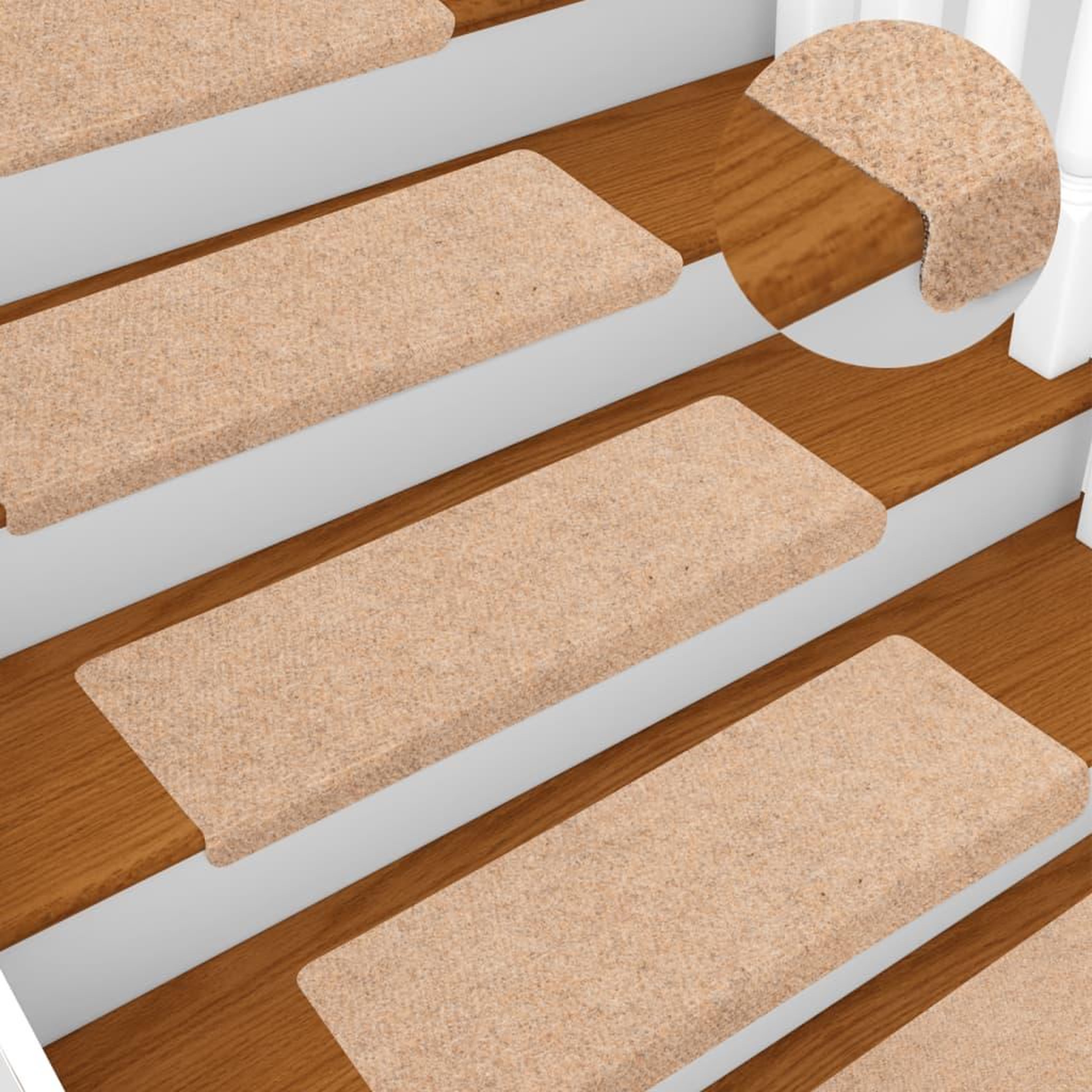 VIDAXL Tapis de marches d'escalier 5 pcs Marron 65x21x4 cm Aiguillete