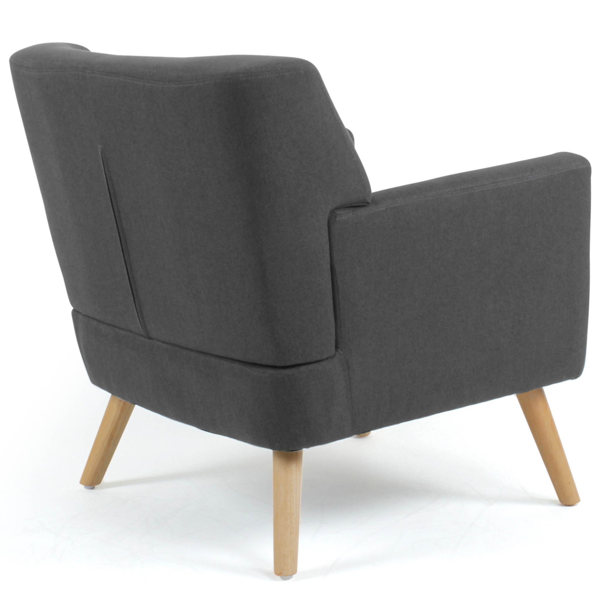 Voir la diapositive 4 : ID MARKET Fauteuil scandinave liv en tissu gris anthracite