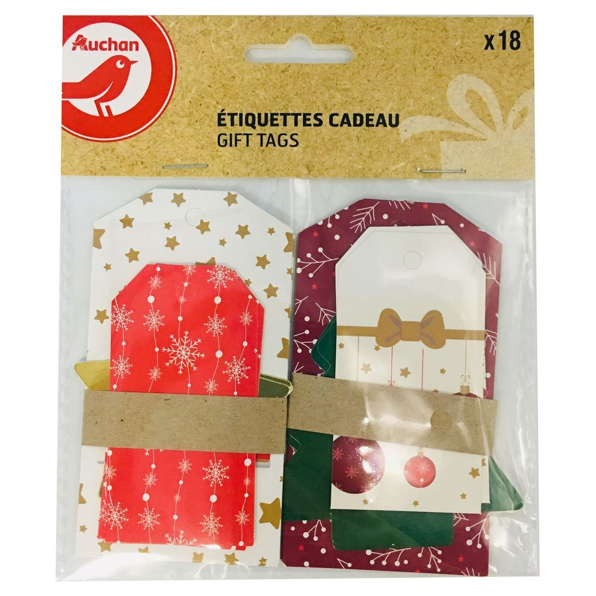 Etiquettes joyeux noël joyful santa 18 pièces