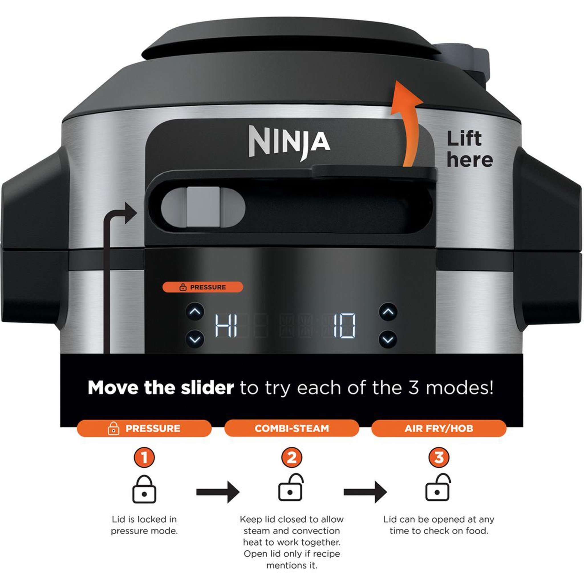 Voir la diapositive 5 : NINJA Multicuiseur Foodi SmartLid 11-en-1 OL550EU