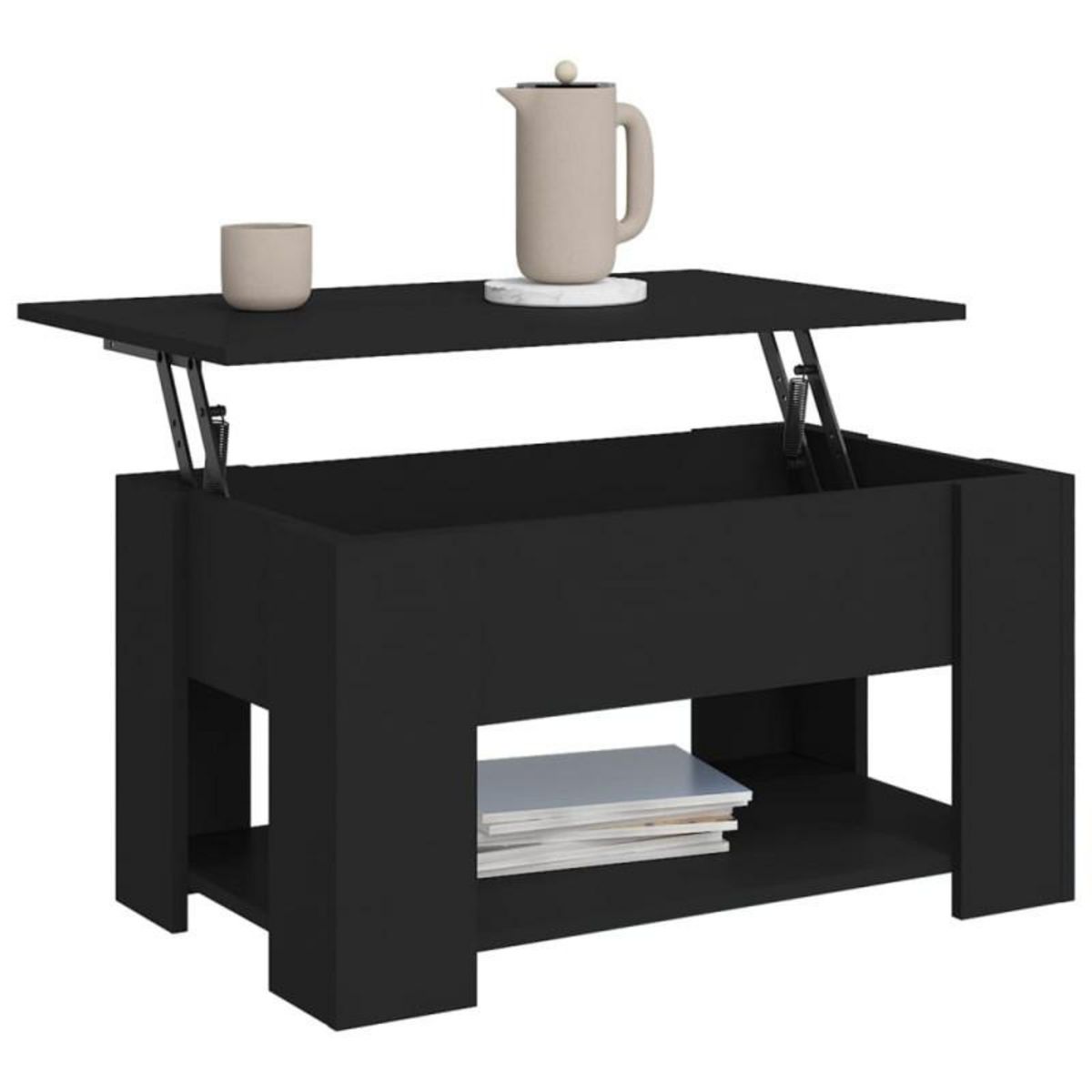 VIDAXL Table basse noir 79x49x41 cm bois d ingénierie