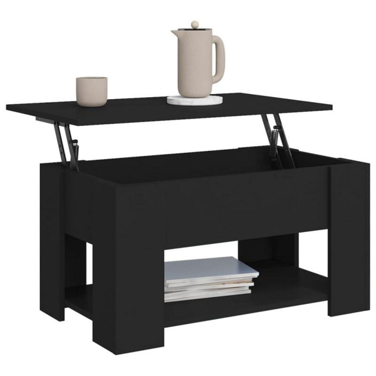 VIDAXL Table basse noir 79x49x41 cm bois d ingénierie