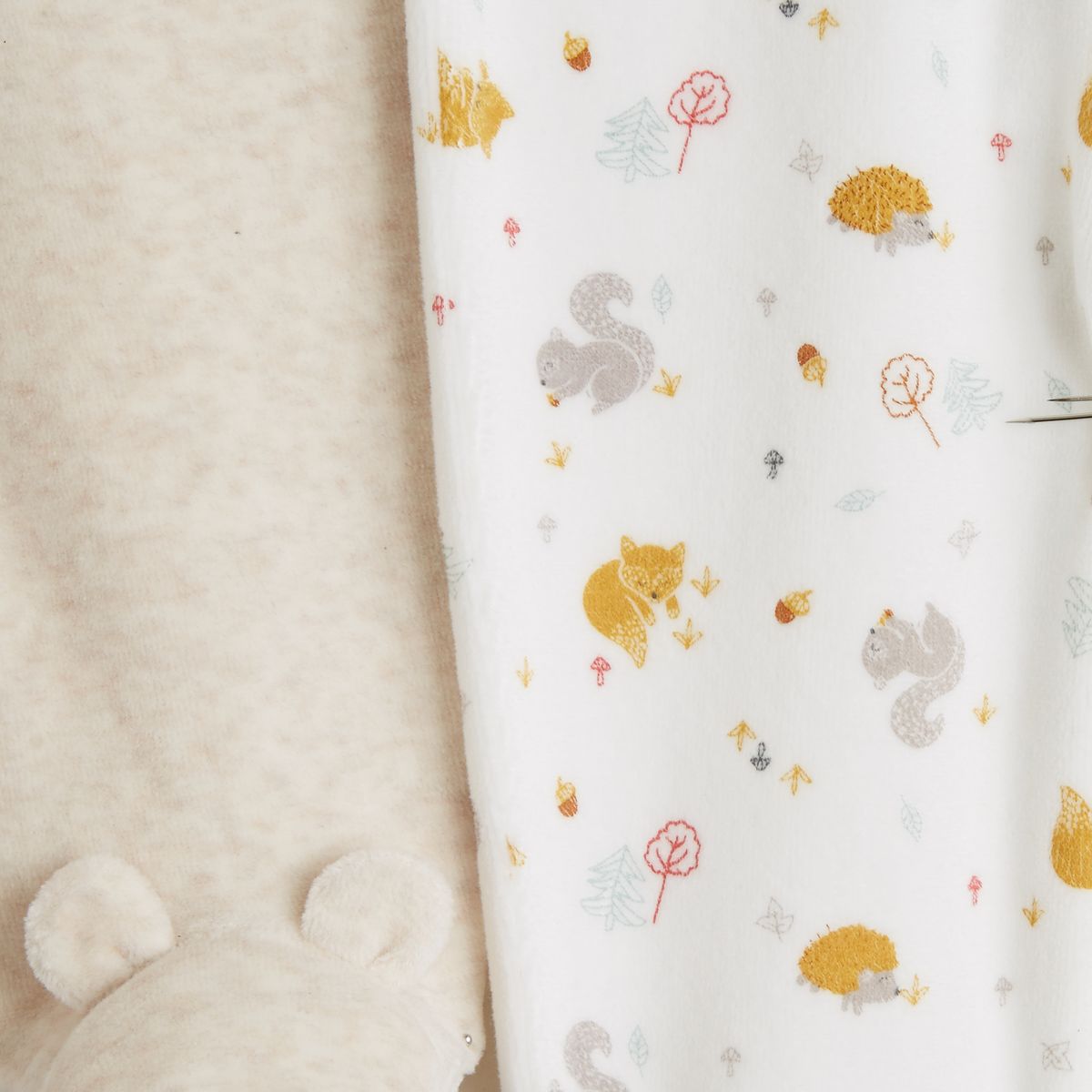 INEXTENSO Lot de 2 pantalons velours de naissance renards bébé