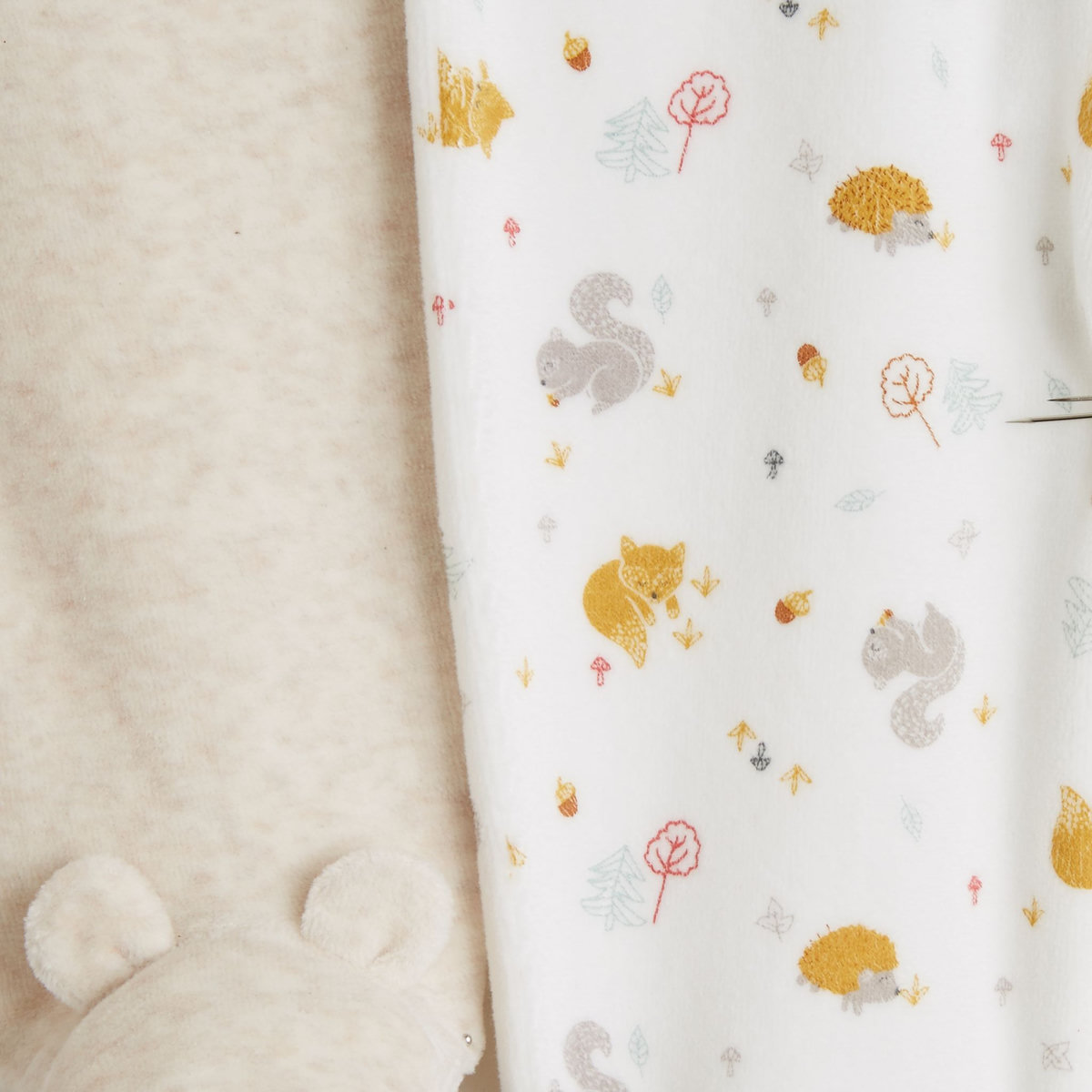 INEXTENSO Lot de 2 pantalons velours de naissance renards bébé