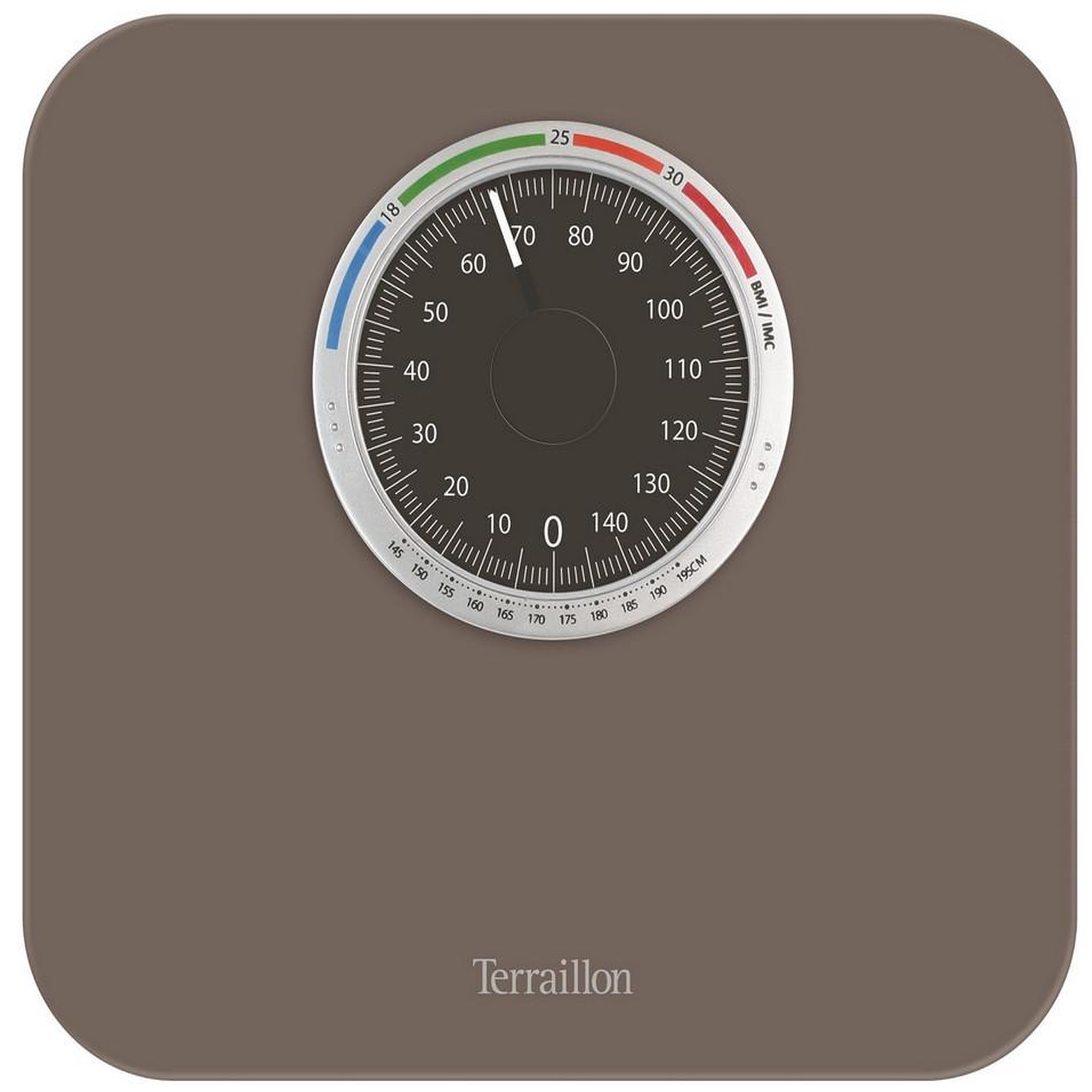 Voir la diapositive 2 : Terraillon Pèse-personne mécanique avec imc 150kg 1kg taupe - bma73207br