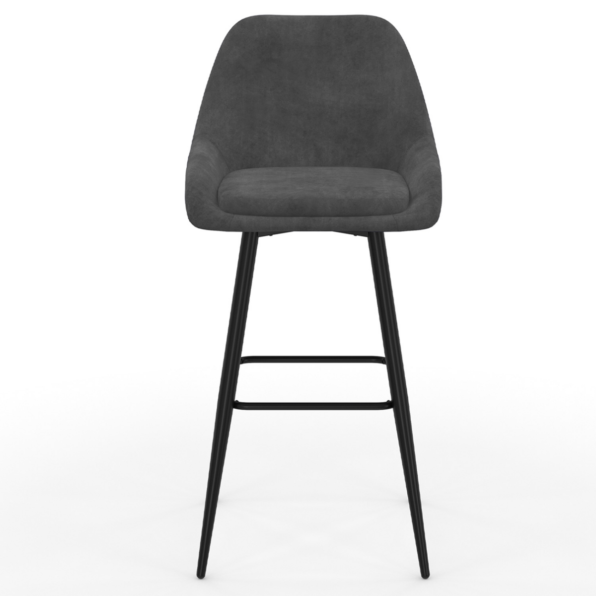 ID MARKET Lot de 4 tabourets de bar THALYA en velours mix color bleu, gris clair, gris foncé, jaune