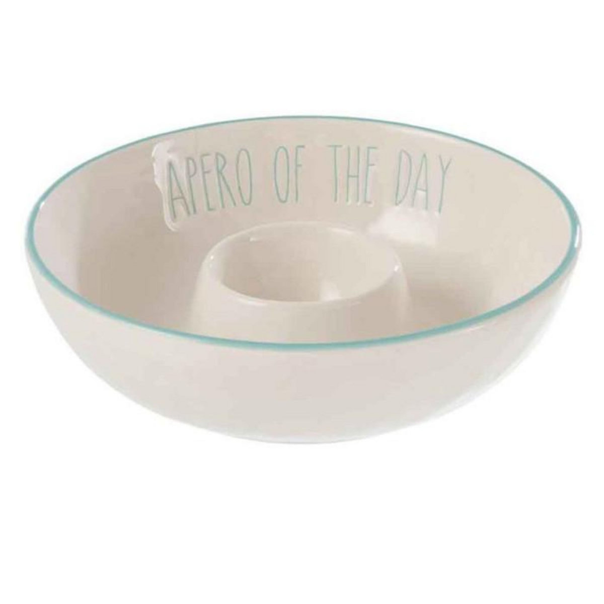 Paris Prix Coupelle en Céramique  Simano  26cm Blanc & Azur