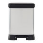 Voir la diapositive 1 : CURVER Poubelle Rectangle - DECO BIN - CURVER - 50L - Design élégant - 39 x 29 x 51 cm - Gris métallisé
