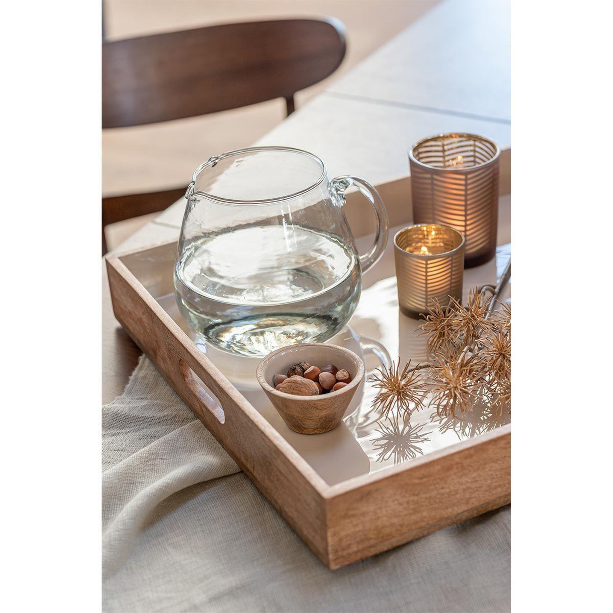 Voir la diapositive 2 : J-LINE Carafe design en verre  ella  24cm transparent